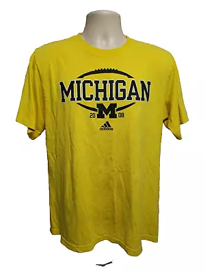 Adidas 2008 University Of Michigan Go Blue Adult Medium Yellow TShirt • $15