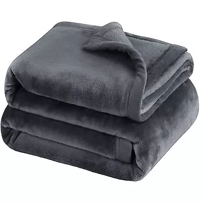 Large Gray Fleece Throws Super Soft Reversible Twin Queen Size Sofa Bed Blanket • $20.99