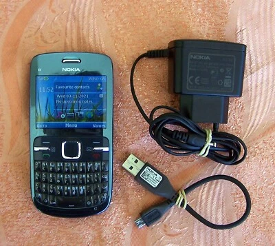 $55 • Buy Nokia C Series C3-00 - Blue Grey Wifi Qwerty 2GB Unlocked Mobile Phone-ΝΟ E E63 