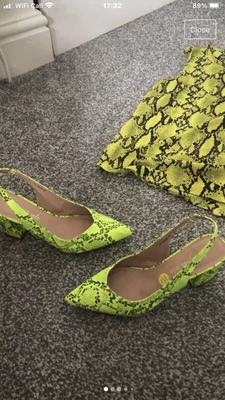 £2.49 • Buy Fabulous NeÓn Snakeskin Print Shoe And Top Combo