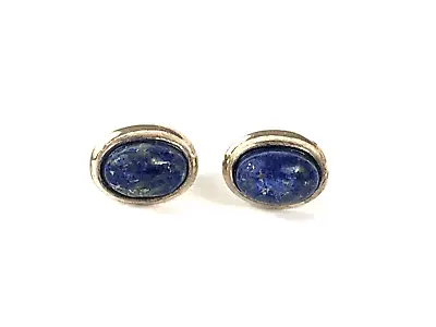 Lapis Lazuli Earrings Sterling Silver 925 Petite Studs Pre-Owned Fine Jewelry • $26.10