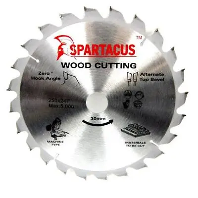 £16.99 • Buy Spartacus Wood Cutting Saw Blade 250 Mm X 24 Teeth X 30mm Dewalt DW742 D2W710