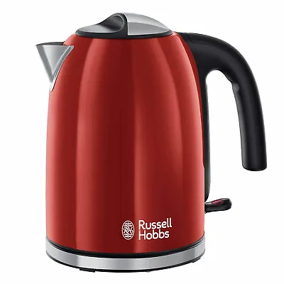 Russell Hobbs Stainless Steel Colours Plus Electric Jug Kettle 1.7L Red - 20412 • £34.89