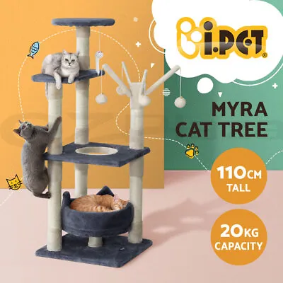 I.Pet Cat Tree Tower Scratching Post Scratcher 110cm Wood Condo House Toys Bed • $59.95