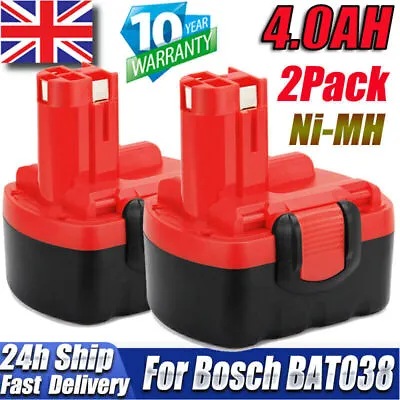 £24.99 • Buy 2X 4.0AH Battery For Bosch BAT040 BAT038 BAT159 2607335275 PSR1440 GSR PSR 14.4