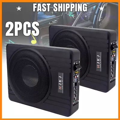 10' Car Subwoofer Under-Seat 600W Amplifier Speaker Audio Sub Woofer Slim Box ×2 • $228.95