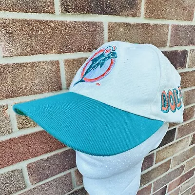 Vintage Miami Dolphins Baseball Cap Beige Pro Line Snapback USA - Adjustable • £25