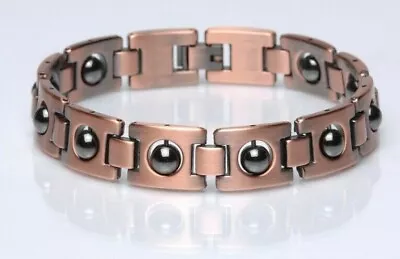 Copper Magnetic Link Hematite Stone Bracelet * Arthritis Pain Relieve Bracelet • $15.75