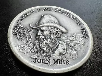 High Relief .999+ Pure Silver Yosemite Ntl. Park Centennial John Muir Medal Maco • $56