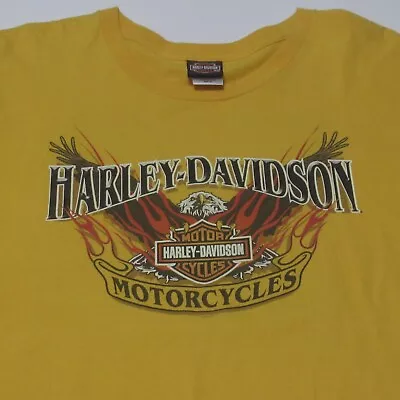 Harley Davidson Motorcycles T-Shirt Eagle Flames Voodoo New Orleans Yellow XL • $15