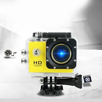 Portable 1080P Ultra HD Sport Action Camera DVR Helmet Cam Underwater Camcor UK • £17.99