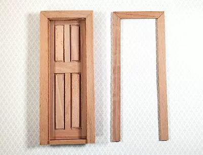 Dollhouse Narrow Door 4 Panel Interior Or Exterior 1:12 Scale Wood CLA70133 • $12.99