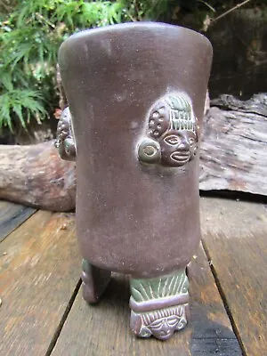 £21.99 • Buy Fair Trade Hand Carved Made Ceramic Mayan Urn Sculpture Ornament