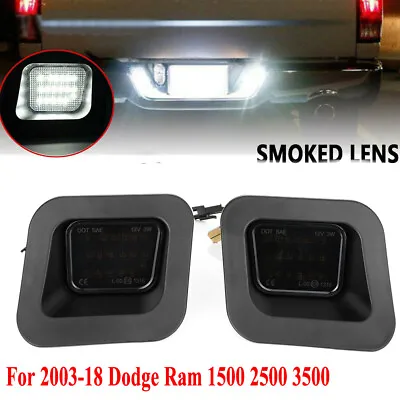$13.79 • Buy 2PCS LED License Plate Light Rear Smoked Lamp For 03-18 Dodge Ram 1500 2500 3500