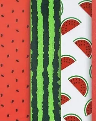 Tissue Paper Pack Of 120 Sheets Fun Watermelon Design Mix For Crafts/ Wrapping • £7.99