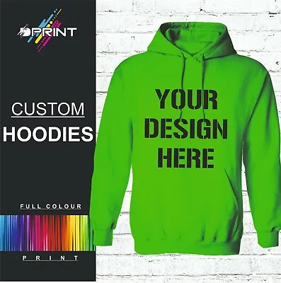 £20.49 • Buy Personalised Hoodie Custom Printed Hoodie Unisex Jumper Top Workwear