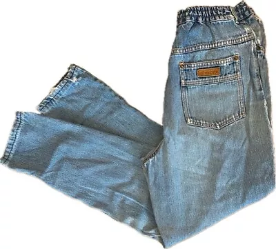 Gitano High Rise Mom Jeans Meduim Wash Elastic Waist Distressed Vtg 80s Size 14 • $12