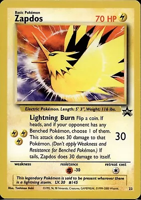 Zapdos #23 Black Star Promo Pokémon Card LP • $3.25