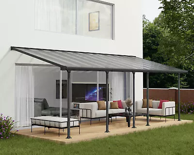 Lean To Veranda Pergola 3x7.3 Aluminium Patio Cover Feria Canopia By Palram • £2699