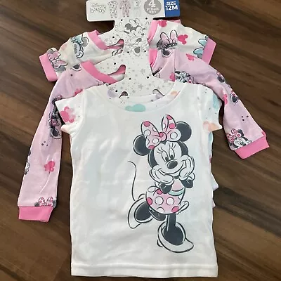 Disney Baby Girl Minnie Mouse 4 Piece Clothes Pajamas Set 12 Months • $19.99