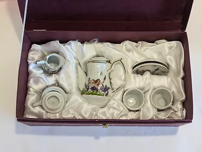 The Queen's Treasures  Fairy  Miniature 8 Piece Porcelain Tea Set W/ Case • $20