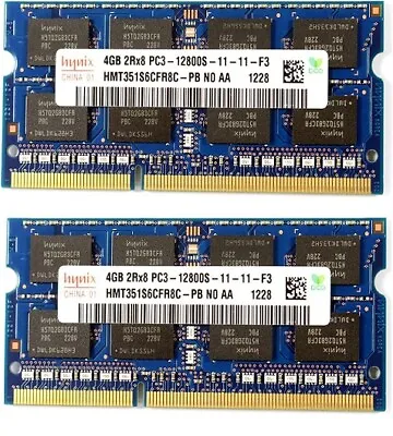 8Gb 2 X 4Gb PC3 12800 2Rx8 DDR3 1600Mhz Sodimm Laptop Memory RAM 1.5v • £9.49