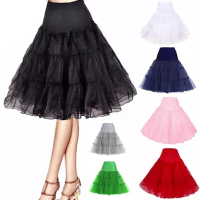 2023Lady Vintage Petticoat Retro Underskirt 50s Swing Fancy Net Skirt Rockabilly • £5.99