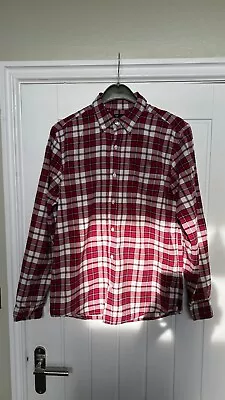 Gap Long Sleeve Check Tartan Shirt Size Large Red & White • £20