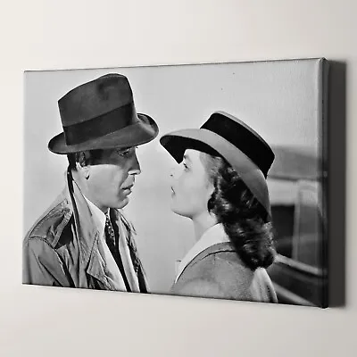 Casablanca 1942 Movie Humphrey Bogart Ingrid Bergman 1940s Canvas Wall Art Print • $159