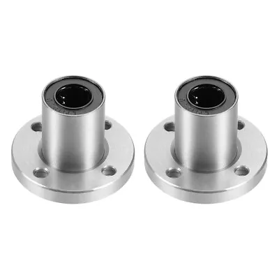 2Pcs LM12UU Round Flange Linear Ball Bearings 12mm Bore 21mm OD 30mm • £14.88