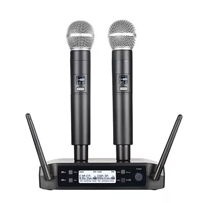 Wireless Professional Microphone Mic System UHF 2 Channel Dual Handheld Karaoke • £40.99