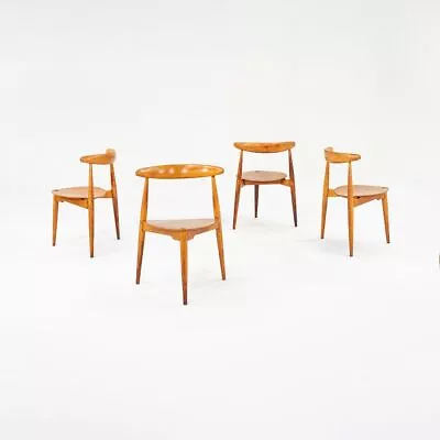 1950s Set Of Four Hans Wegner & Fritz Hansen FH4103 Stacking Heart Dining Chairs • £4017.52