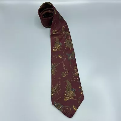 GANT Dark Red Paisleys Pattern Classic Silk Necktie Vintage Menswear Tie • £15.99