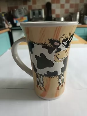 Ceramic MT Tall Latte Novelty Cow Design Coffee Mug • £1.38