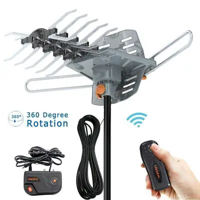 110-990 Miles Outdoor Amplified TV Antenna Motorized HDTV 1080P 4K 360° Rotation • $24.75