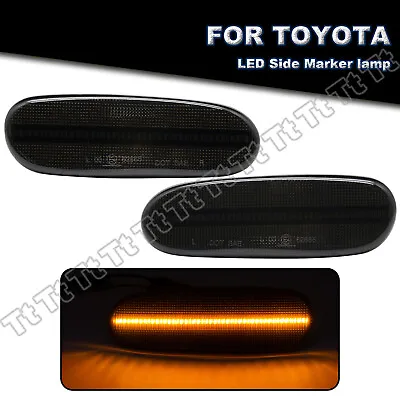 For 2000-05 Toyota Celica MR2 Spyder Smoked LED Bumper Side Marker Signal Lights • $39.59