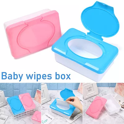 Wet Wipes Dispenser Holders Tissue Storage Box Case With Lid Household Supplies • £3.99