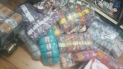 £0.01 • Buy 18 ODD BALLS Wool / Yarn Job Lot DK Aran Chunky Fancy Cord Clearance Lot Sale 50