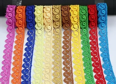 2 Meter Daisy Fine Edge Lace Trim Colours Guipure Ideal For Sewing Embellishment • £3.83