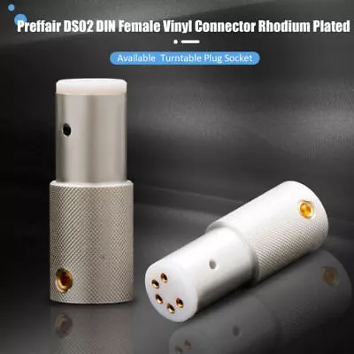 5 Pin DIN Female Vinyl Connector Adapter HIFI Rhodium Plated Audio Tonearm Plug • $15.89