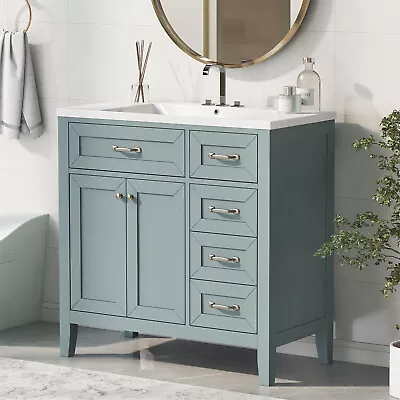 36  Bathroom Vanity With Sink Combo Bathroom Storage Cabinet With Drawers • $239.99