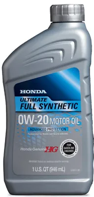 Genuine Honda Ultimate Full Synthetic 0W-20 Motor Oil - Case Of 12 - 08798-9137 • $126.16