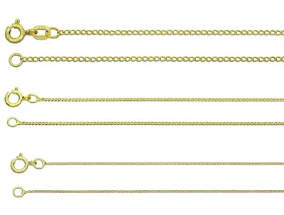 9CT GOLD CURB CHAIN 0.5mm 0.7mm 1.5mm SOLID GOLD LINK NECKLACE 16 18 20 Inch 375 • £89.99