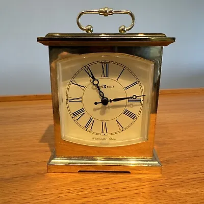 Vintage Howard Miller  Westminster Chime Brass Mantle Clock Working • $29.77