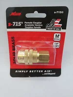 Milton M Style Coupler 1/4  Female NPT Brass Body Kwick Change Coupler S-715 • $9.95