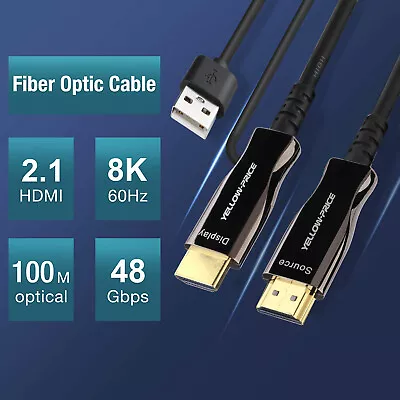 8K Optical Fiber HDMI 2.1 Cable ARC HDR 4K 120Hz For Samsung QLED TV Amplifier • $202.34