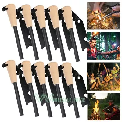 Magnesium Ferro Rod Fire Starter Emergency Ferrocerium Survival Friction Flint • $7.99