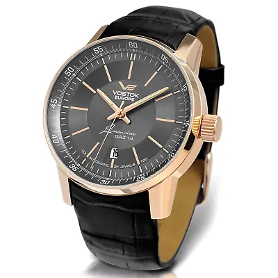 Vostok-Europe Gaz-Limousine Tritium Automatic Rose Gold Gray Watch - Brand New • $599