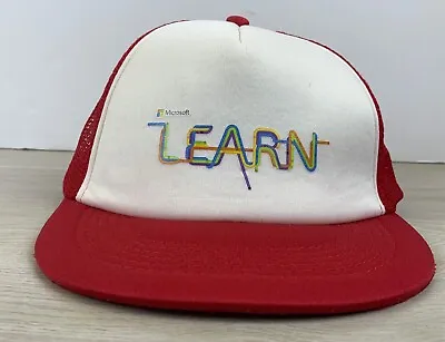 Microsoft Learn Hat Red Snapback Hat Adult OSFA Adjustable Cap Red Hat • $4.50