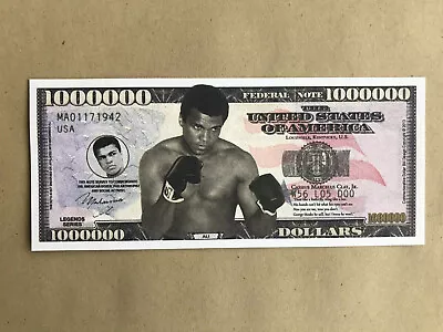 Two Muhammed Ali One Million Dollars Doublesided Novelty Banknotes. • £1.95